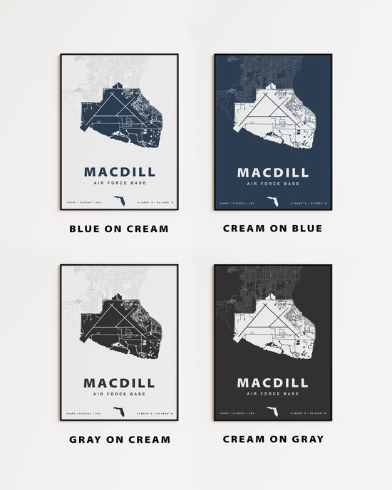 MacDill Air Force Base Map Print | Home Base Maps