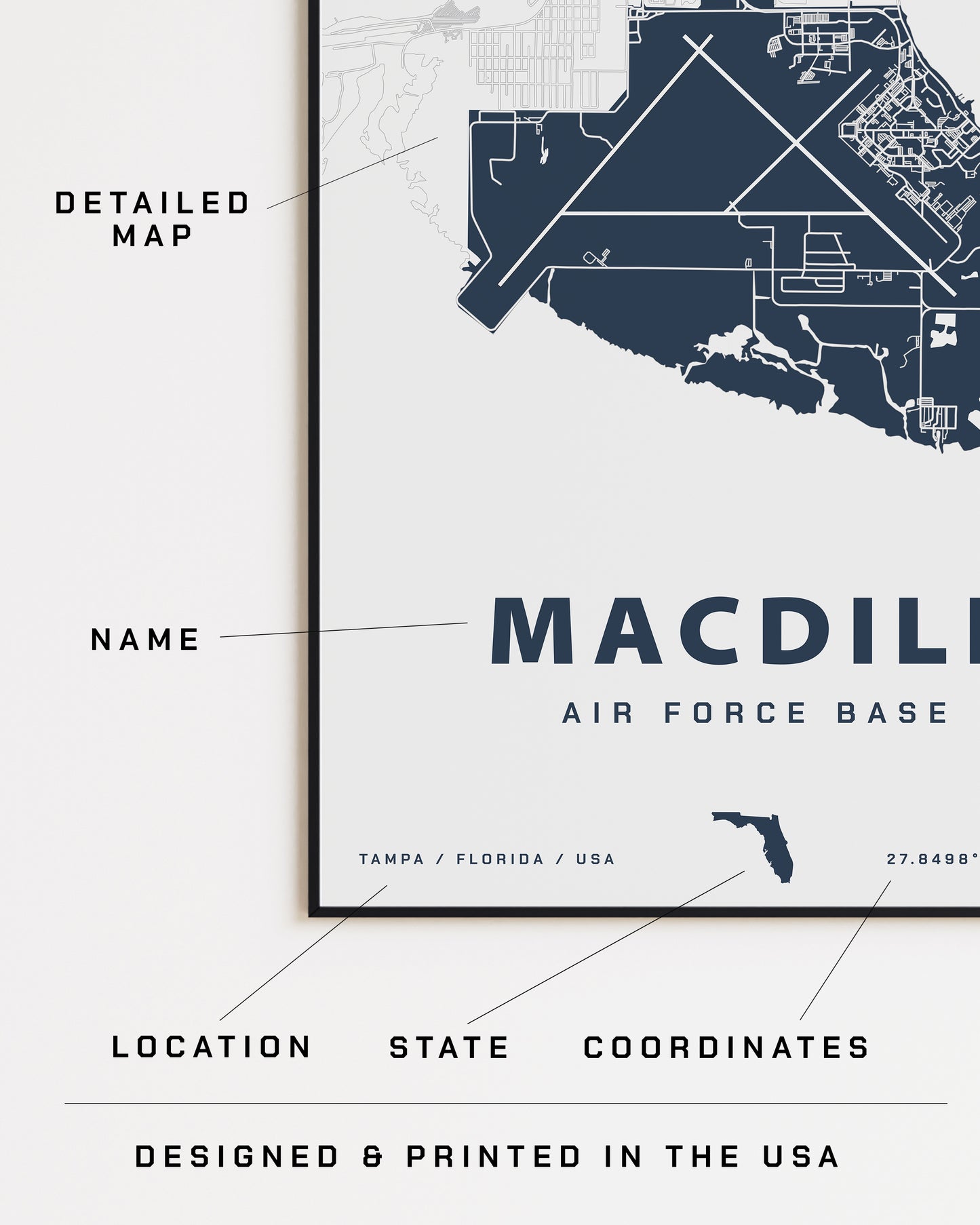 MacDill Air Force Base Map Print