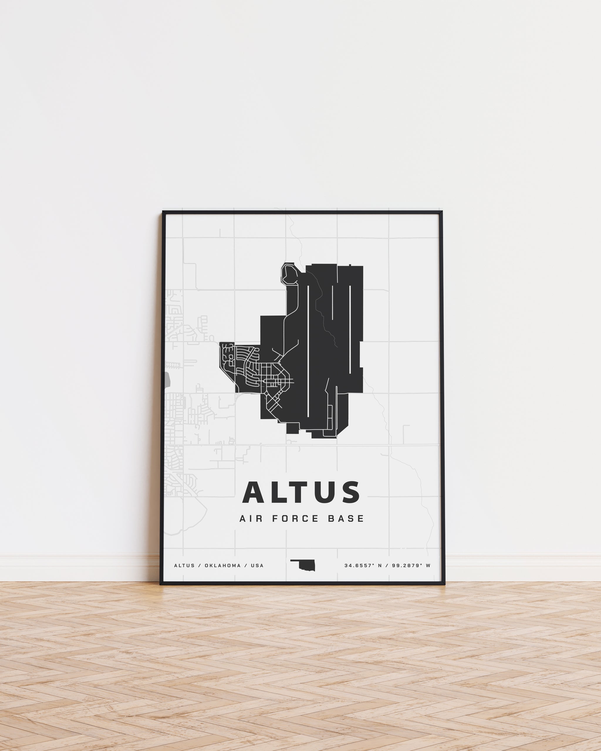 Altus Air Force Base Map Print | Home Base Maps